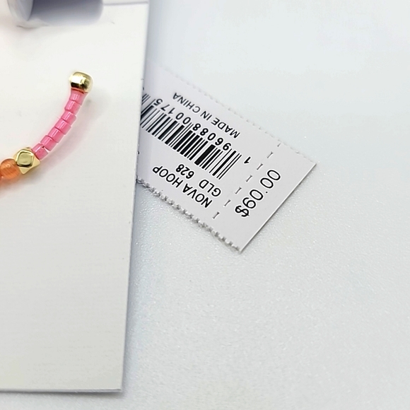 Kendra Scott Nova Heart Red Kyocera Opal Hoop Earrings - Picture 4 of 4